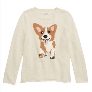 Peek Cream Sweater with Corgi Design